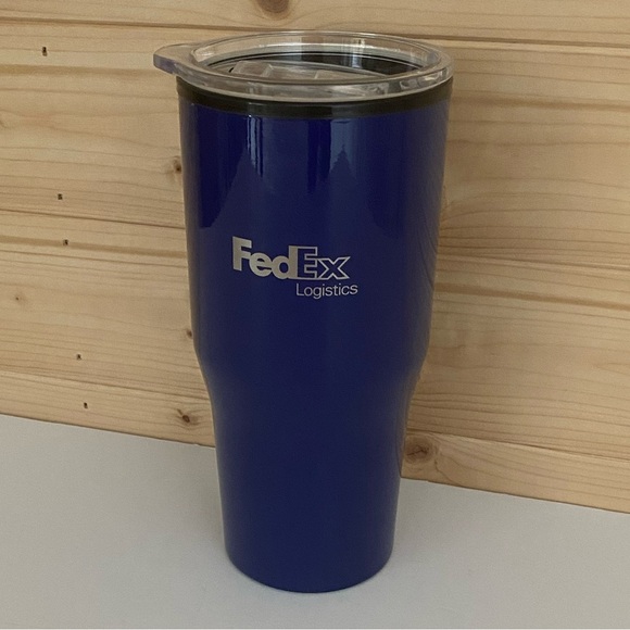FedEx Logistics 30 oz Tumbler BPA-Free Purple Lightweight Cup with Screw-On Lid - Picture 3 of 9